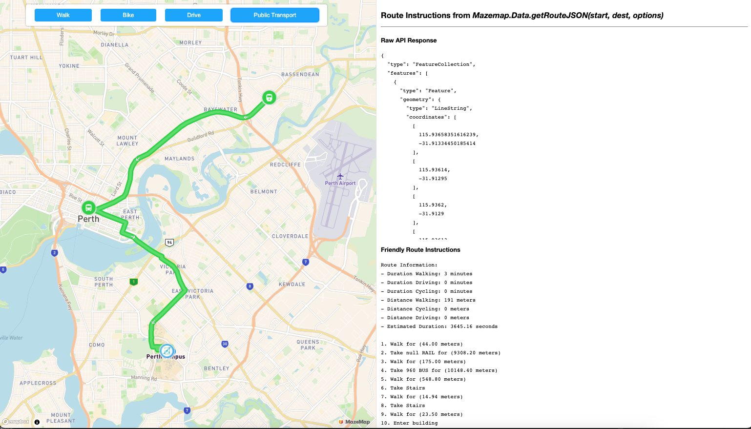 Friendly Route geojson